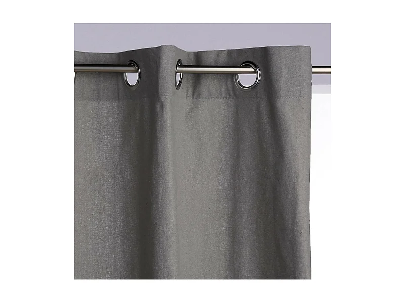 Rideau à œillets Tissu Panama Gris 140 x 260 cm