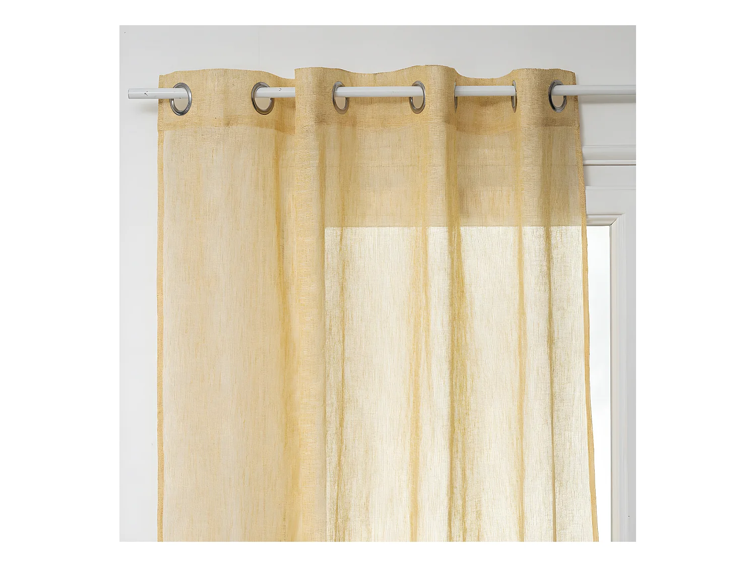 Voilage à œillets Jaune Ocre 140 x 240 cm