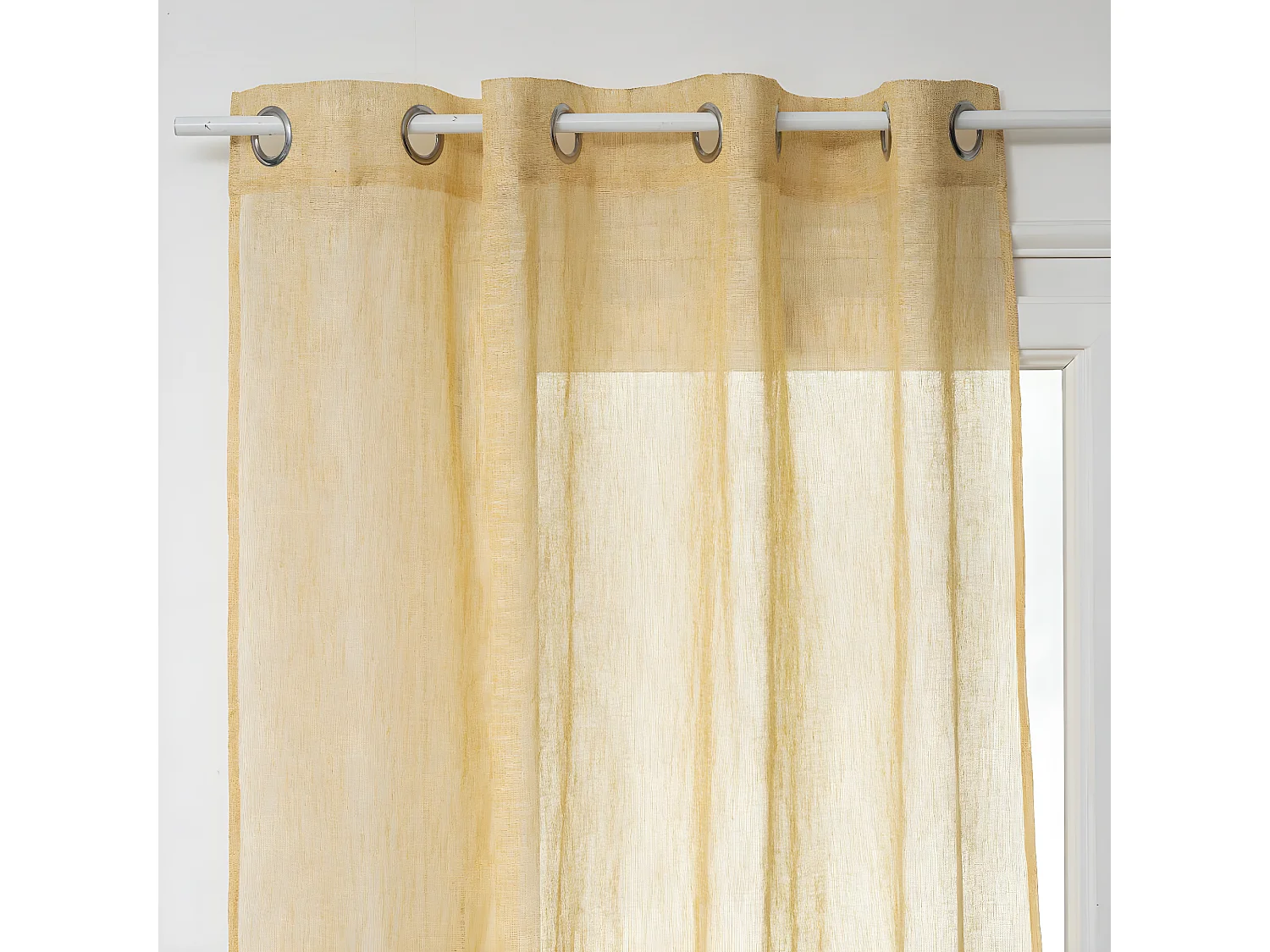 Voilage à œillets Jaune Ocre 140 x 240 cm