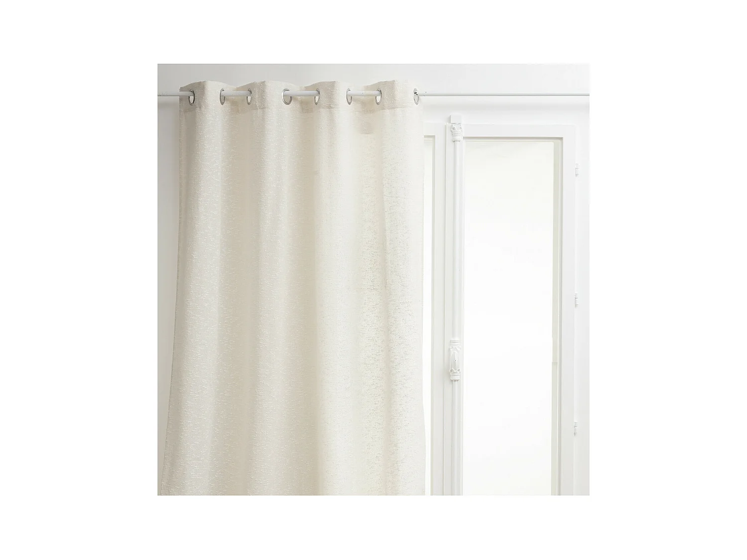 Rideau à œillets texturé Aska Beige Lin 140 x 260 cm