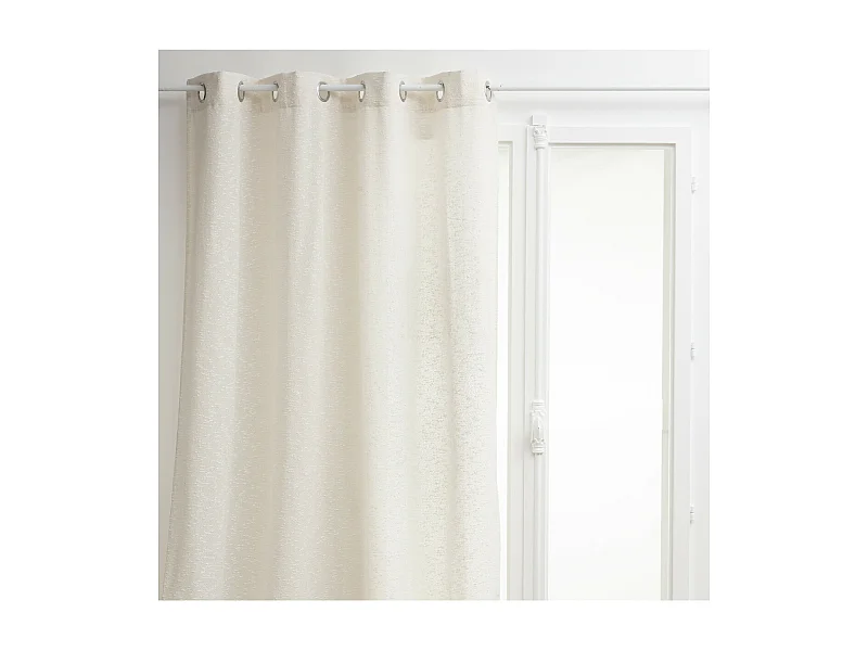 Rideau à œillets texturé Aska Beige Lin 140 x 260 cm