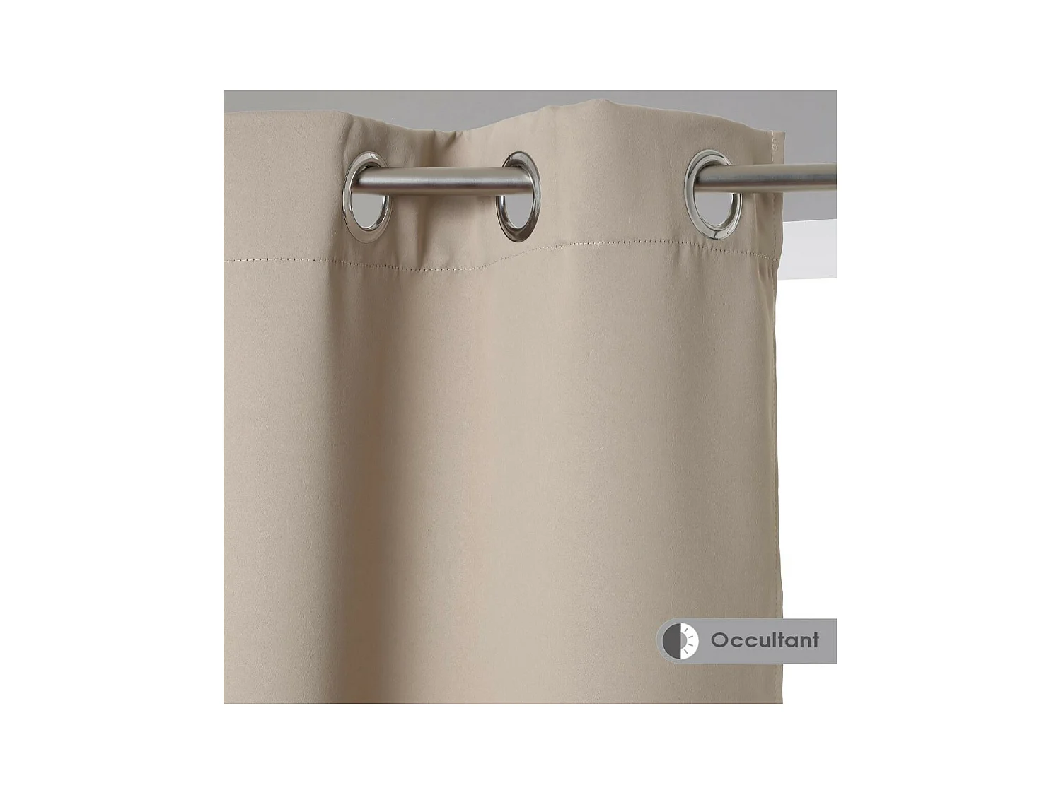 Lot de 2 Rideaux Occultants Beige Lin 135 x 240 cm
