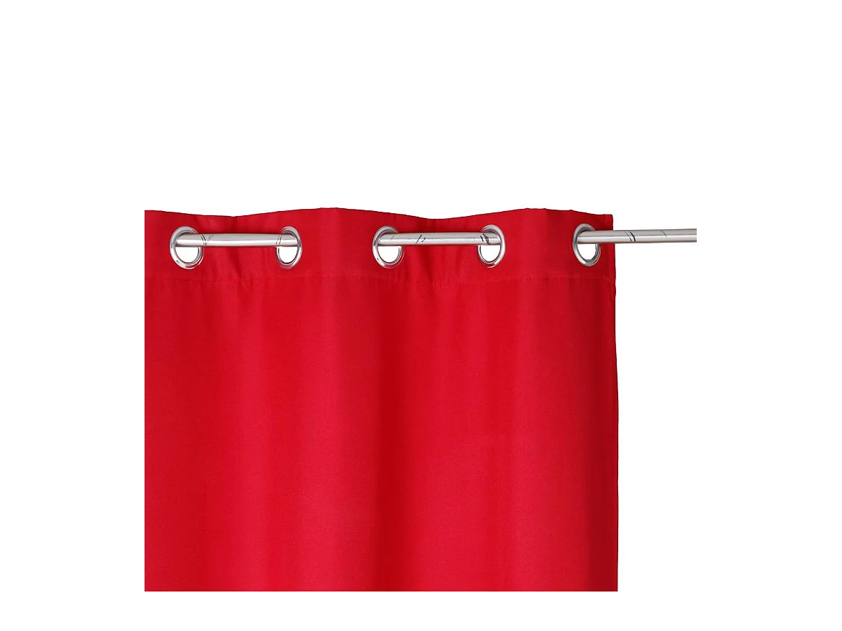 Rideau à œillets isolant doublure polaire Rouge 140 x 260 cm