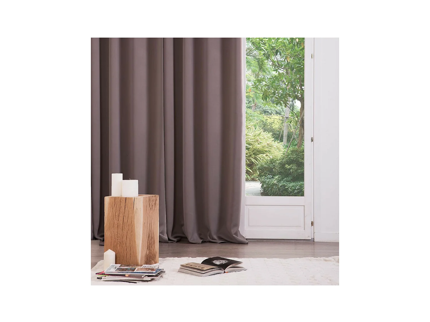 Lot de 2 Rideaux Occultants Taupe 135 x 240 cm