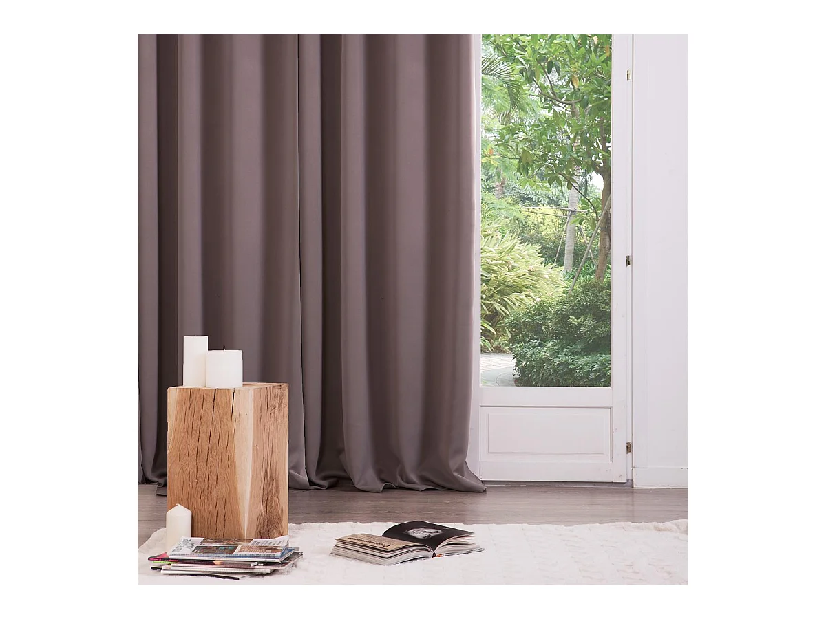 Lot de 2 Rideaux Occultants Taupe 135 x 240 cm
