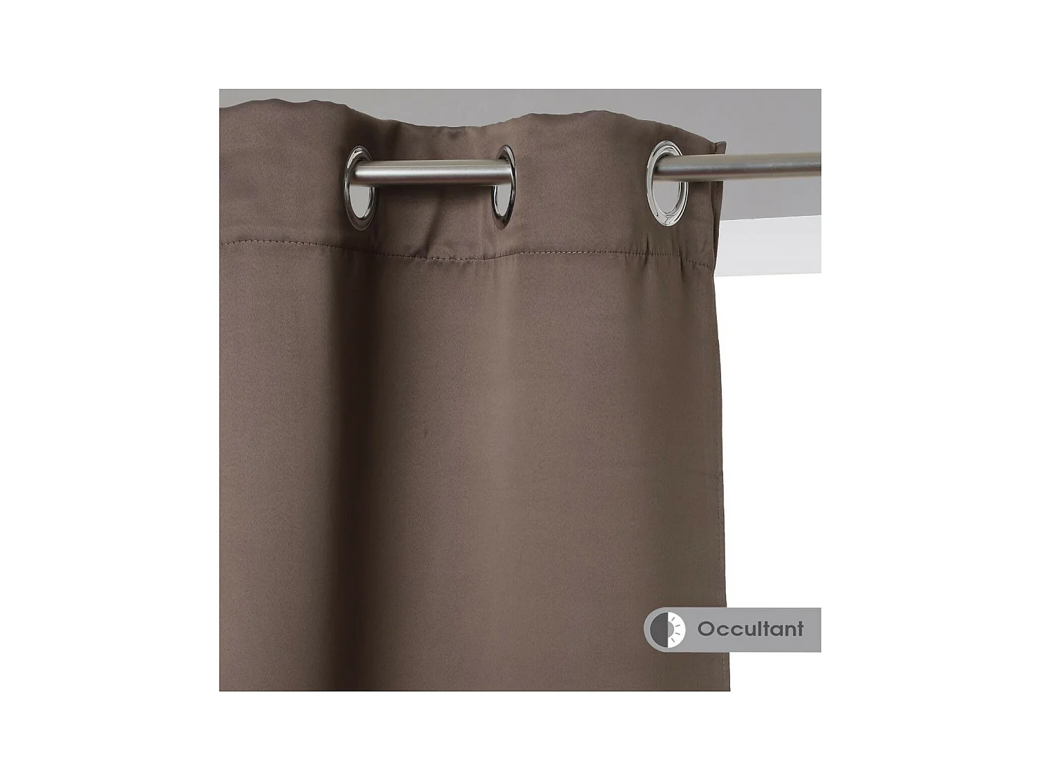 Lot de 2 Rideaux Occultants Taupe 135 x 240 cm
