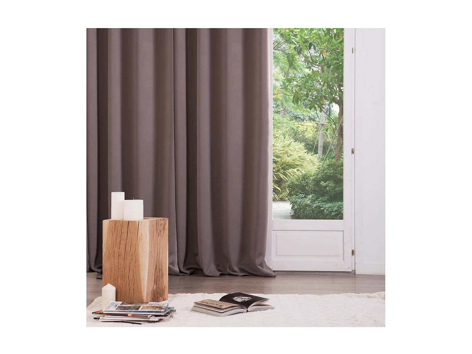 Lot de 2 Rideaux Occultants Taupe 135 x 240 cm