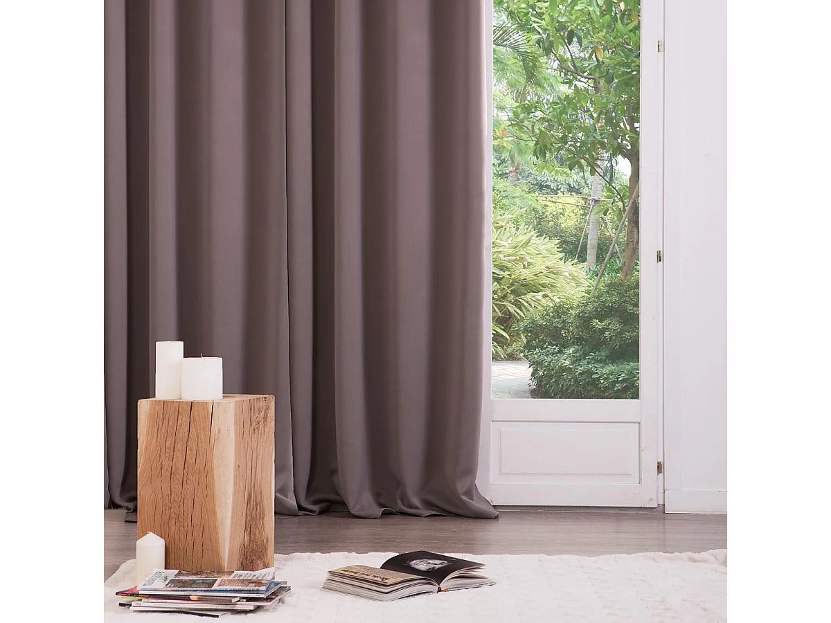 Lot de 2 Rideaux Occultants Taupe 135 x 240 cm