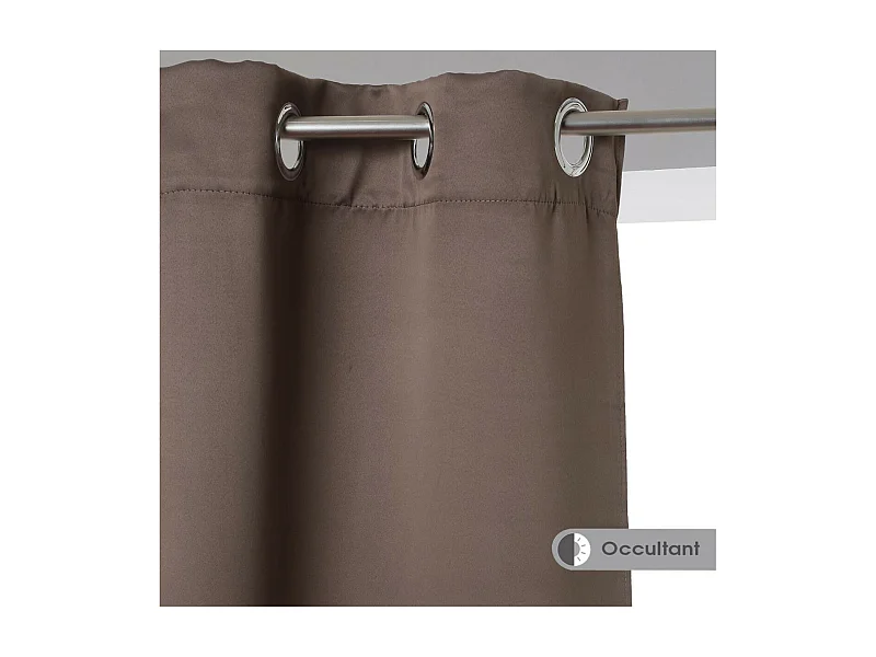 Lot de 2 Rideaux Occultants Taupe 135 x 240 cm