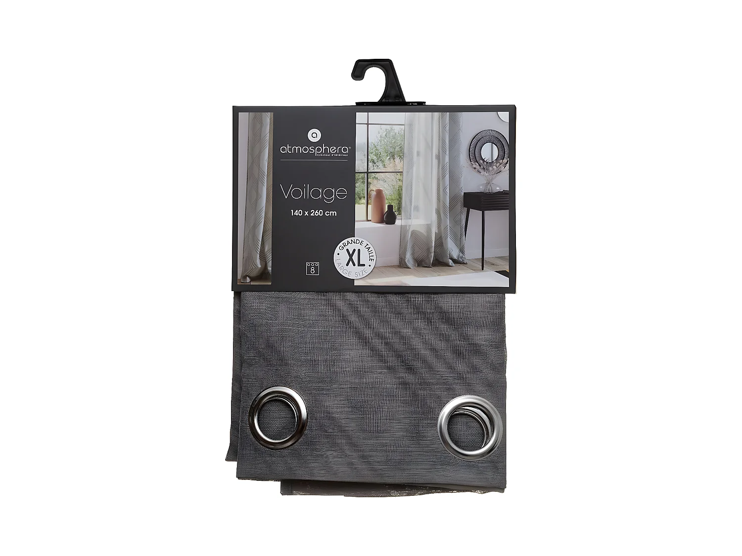 Voilage Jacquard Gris Enzo 140 x 260 cm