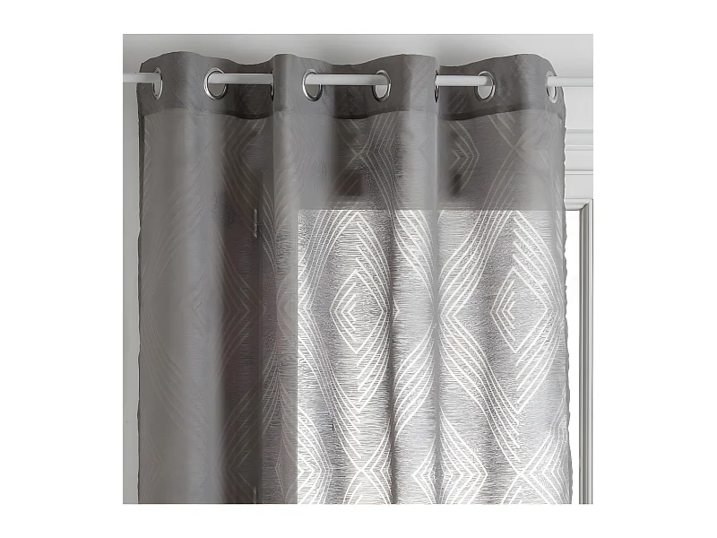 Voilage Jacquard Gris Enzo 140 x 260 cm