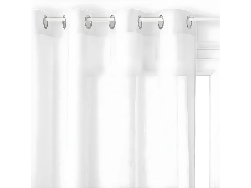 Voilage à œillets Blanc motif  lignes verticales 140 x 240 cm