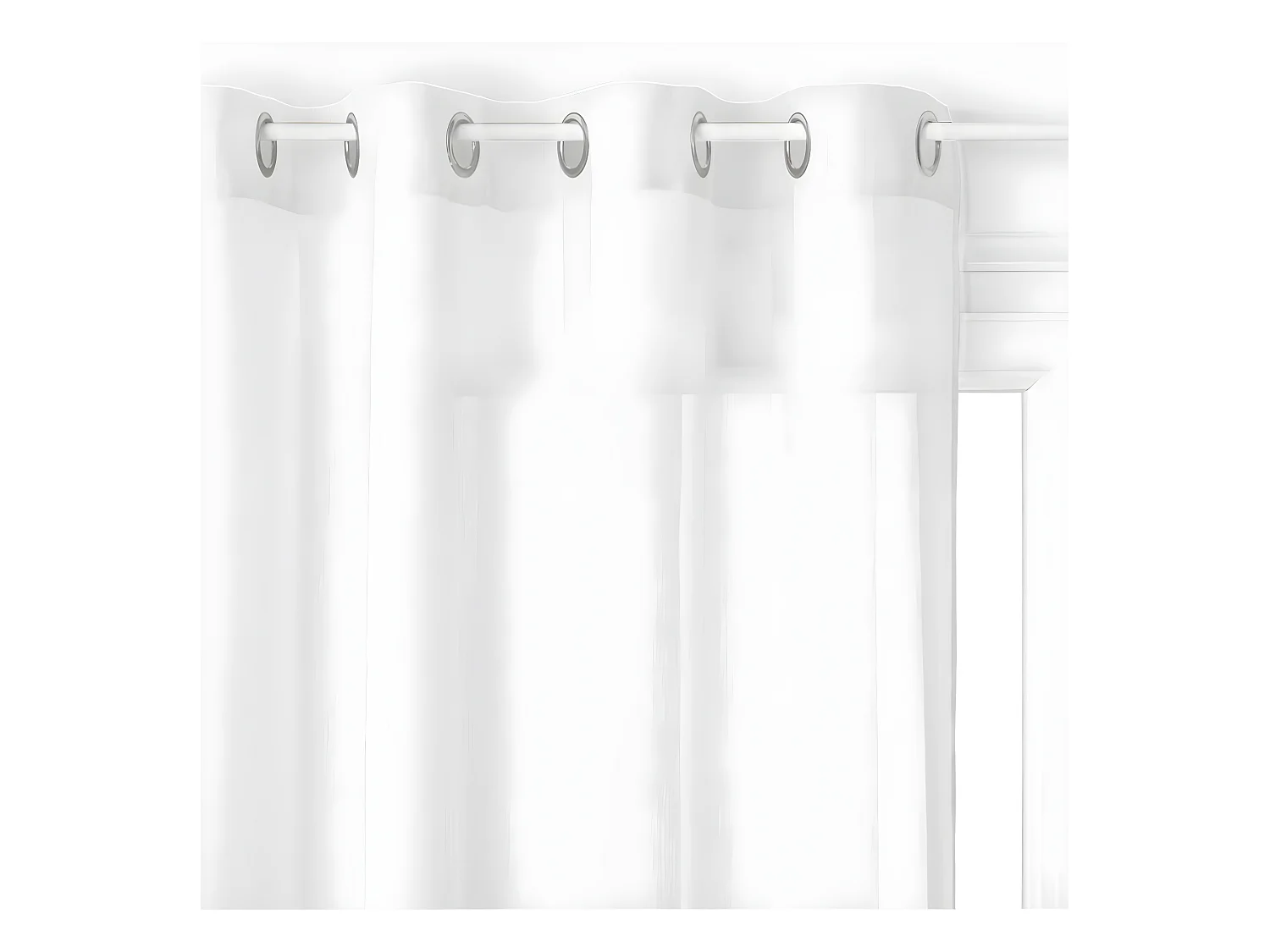 Voilage à œillets Blanc motif  lignes verticales 140 x 240 cm