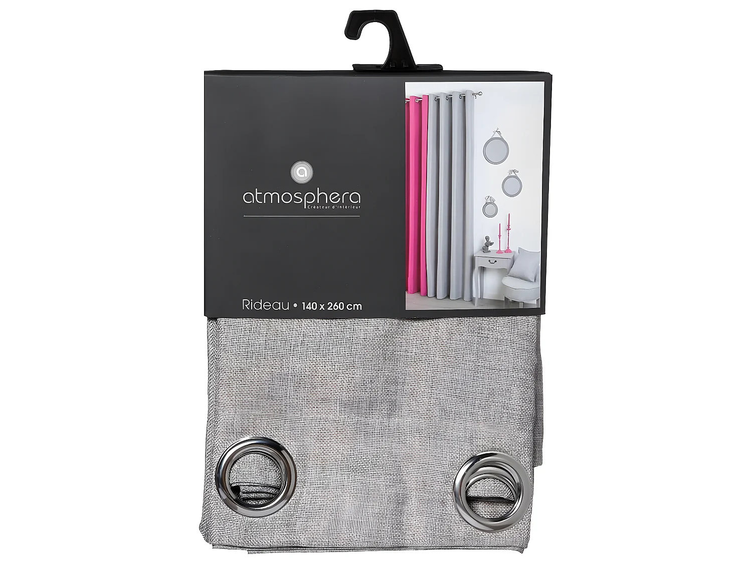 Rideau Gris Beige  Aspect Jute  140 x 260 cm