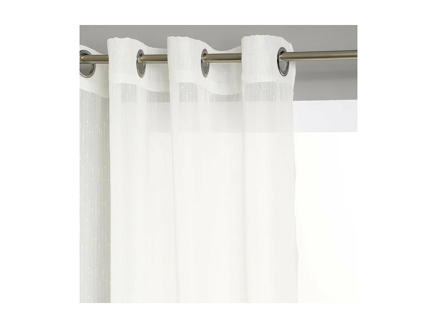 Voilage à œillets Ivoire avec de fines rayures 140 x 240 cm