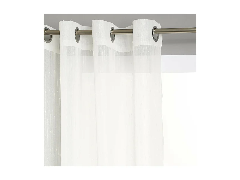 Voilage à œillets Ivoire avec de fines rayures 140 x 240 cm