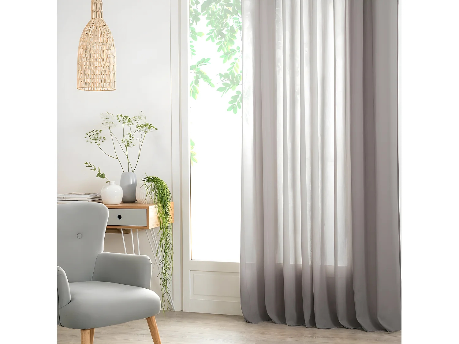 Voilage à œillets Ana Gris 140 x 240 cm