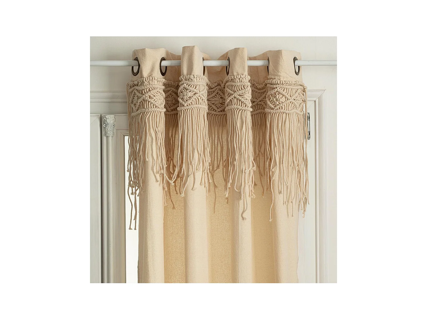 Rideau à œillets Macramé en Coton 140 x 260 cm