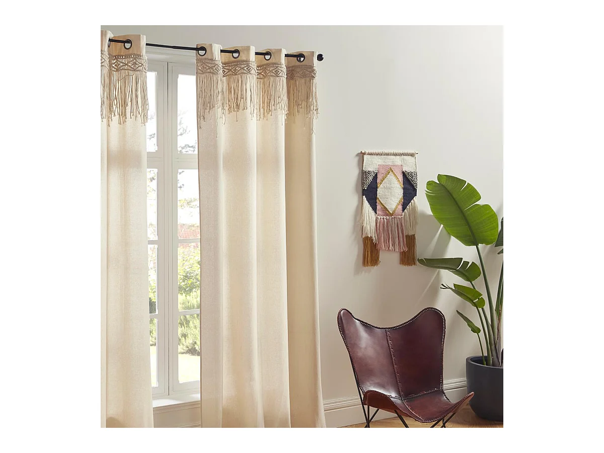 Rideau à œillets Macramé en Coton 140 x 260 cm