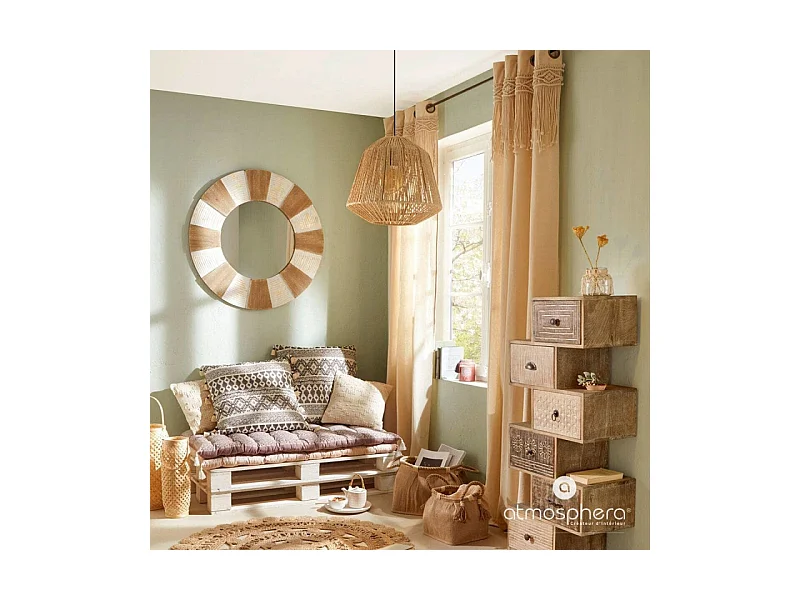 Rideau à œillets Macramé en Coton 140 x 260 cm