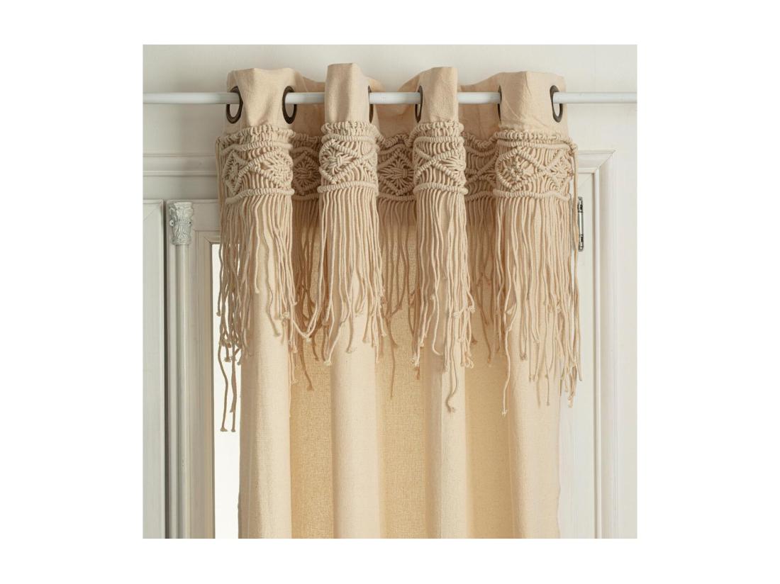 vente unique Rideau à œillets Macramé en Coton 140 x 260 cm