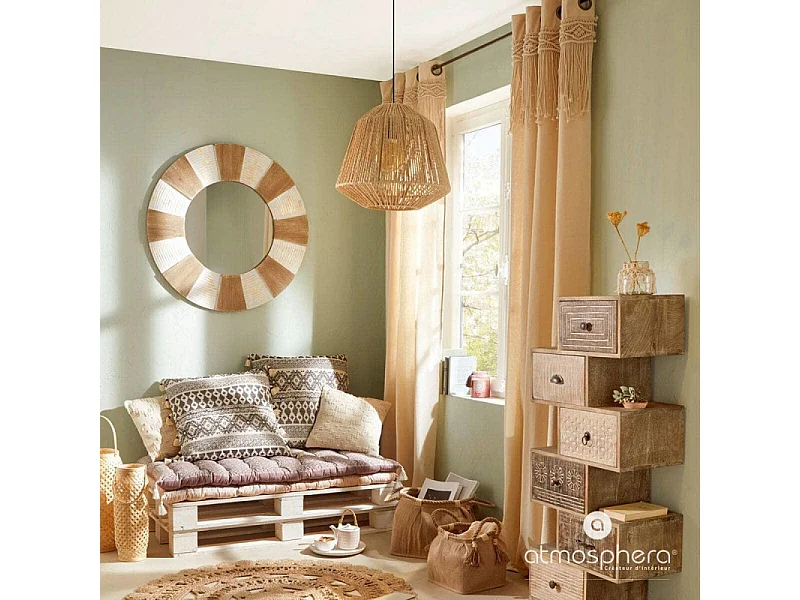 Rideau à œillets Macramé en Coton 140 x 260 cm