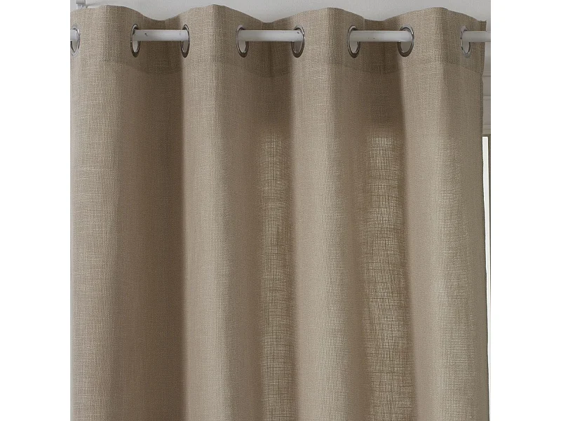 Rideau à œillets Tissu Beige Lin 140 x 260 cm