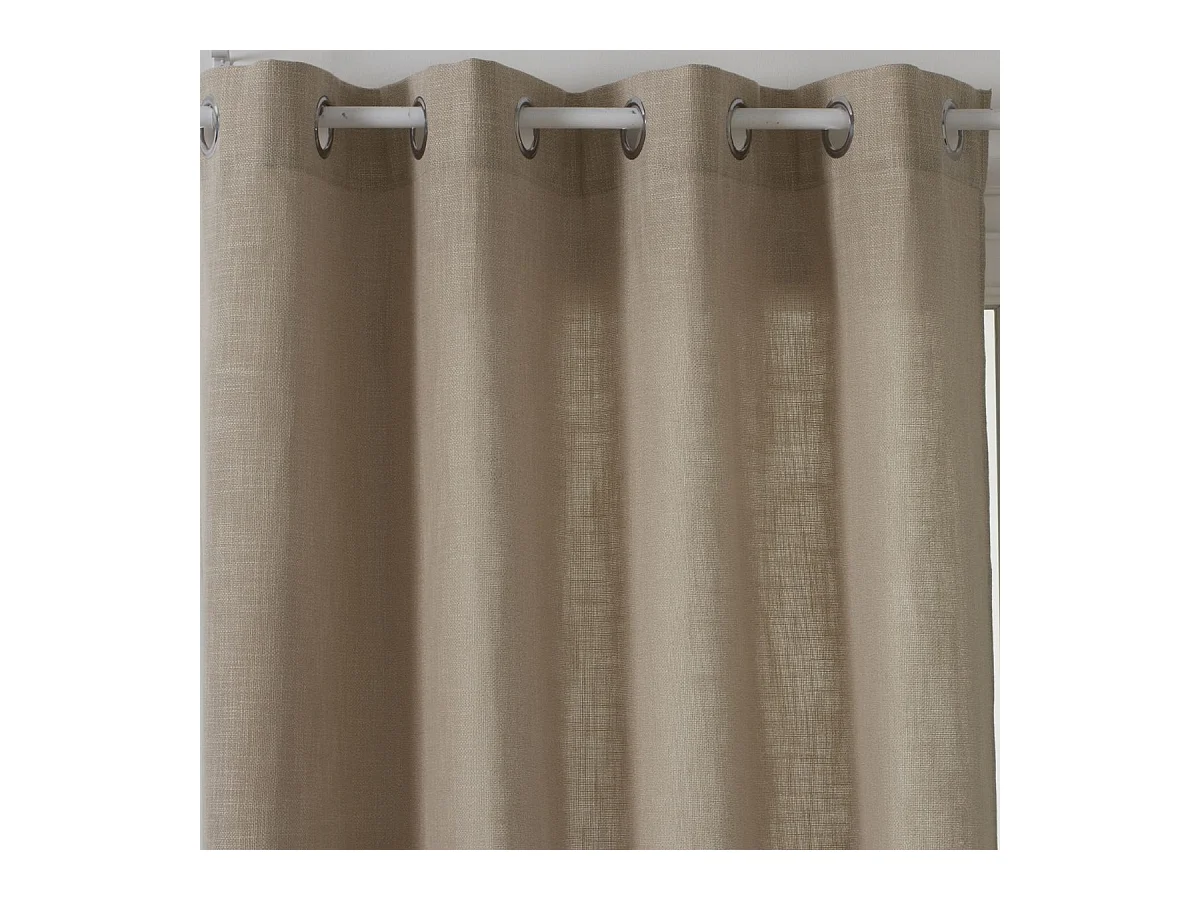 Rideau à œillets Tissu Beige Lin 140 x 260 cm