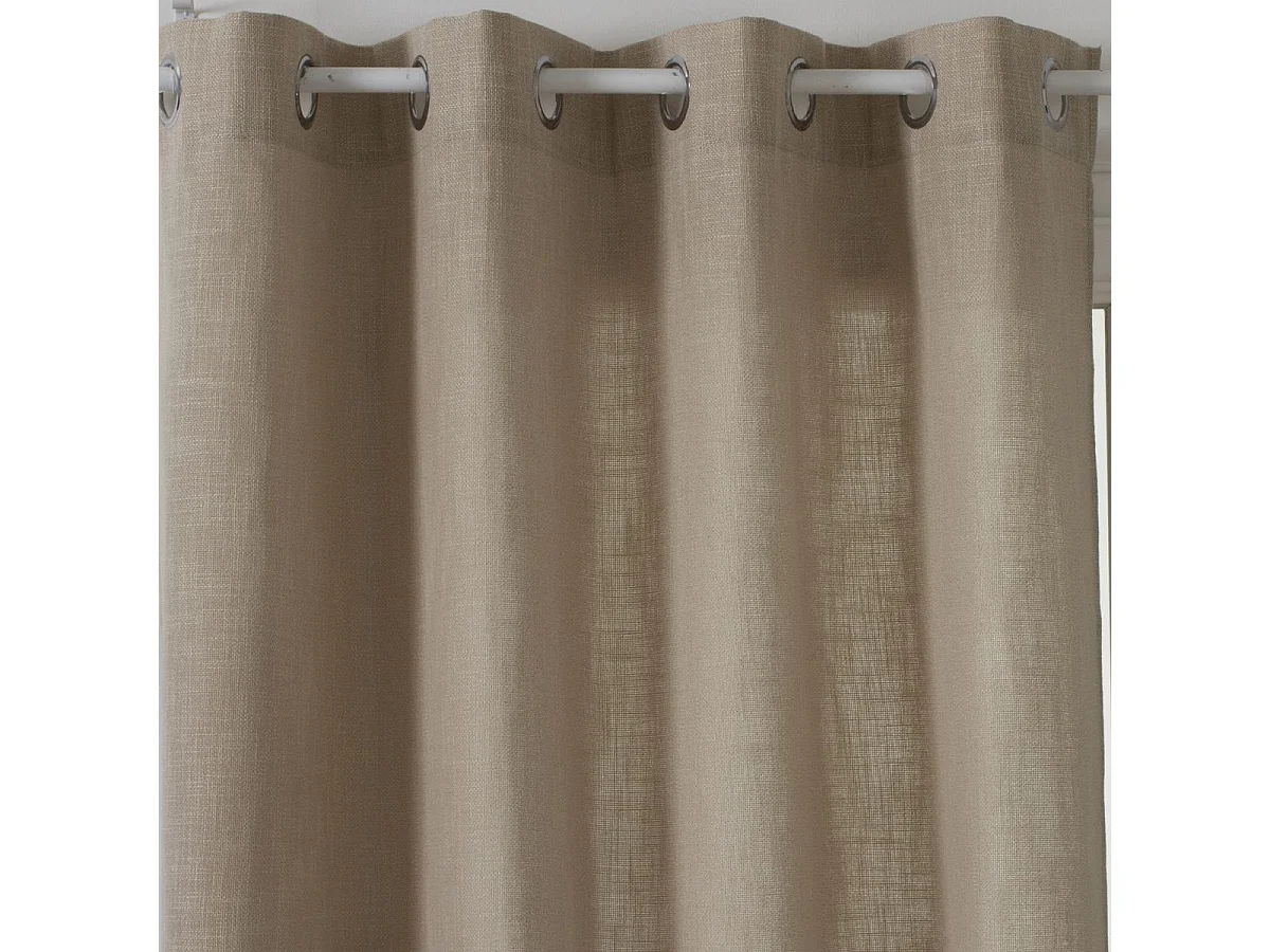 Rideau à œillets Tissu Beige Lin 140 x 260 cm