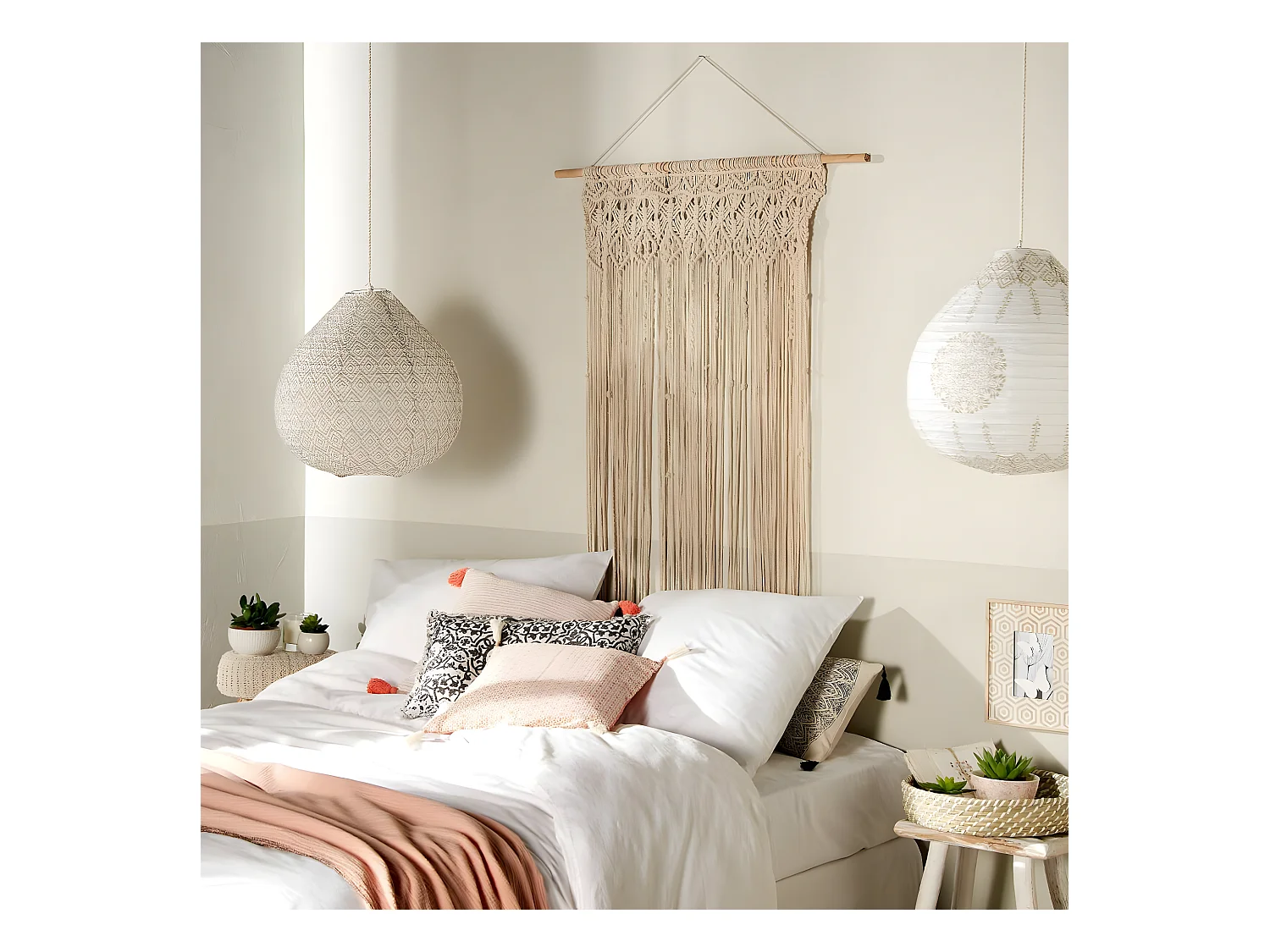 Rideau fil macramé été indien 90 x 200 cm