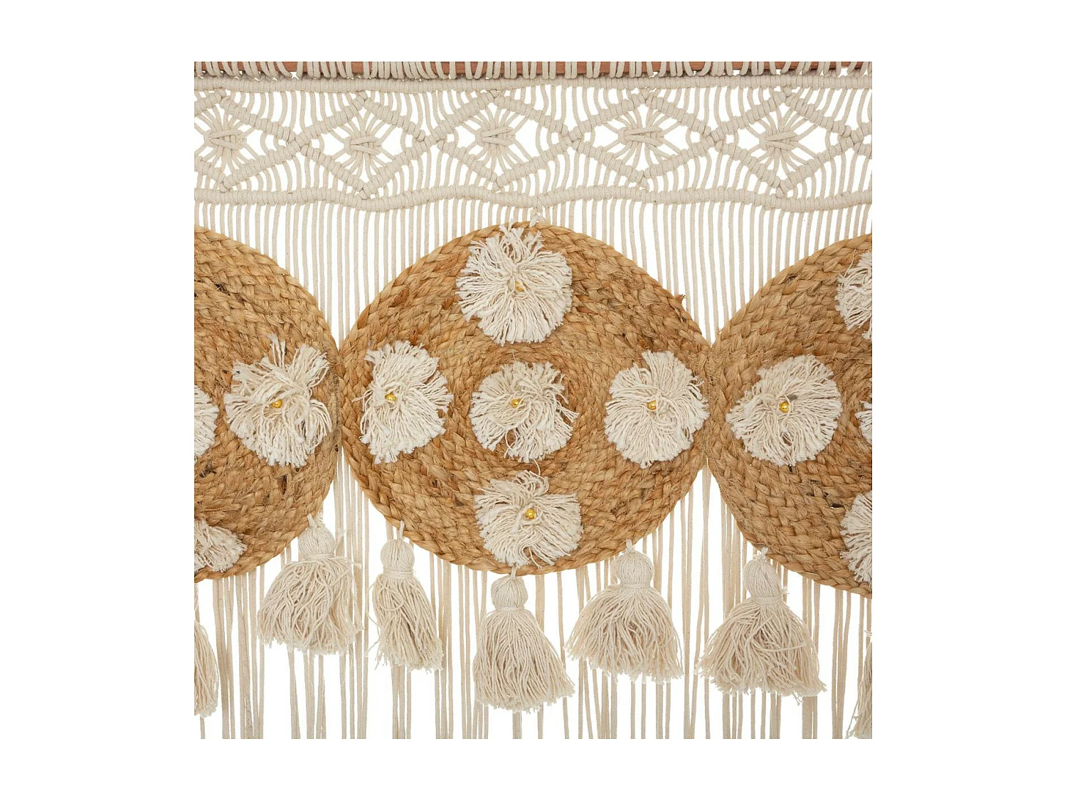 Rideau fil macramé en Jute et Coton 90 x 200 cm