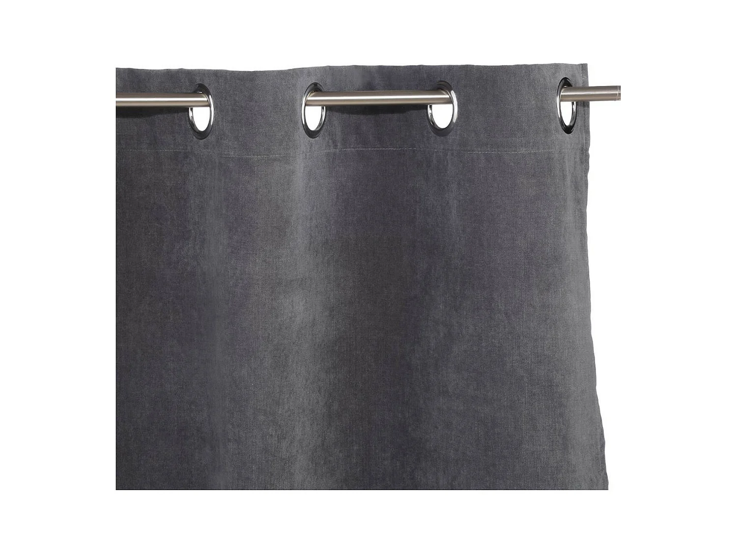 Rideau à œillets effet suédine Gris Foncé 140 x 260 cm