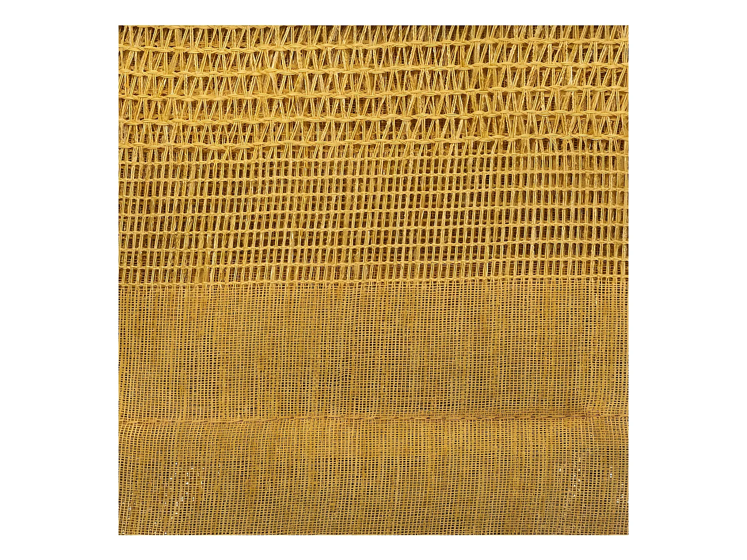 Voilage à œillets Ocre effet lin avec motifs ajourés 140 x 240 cm