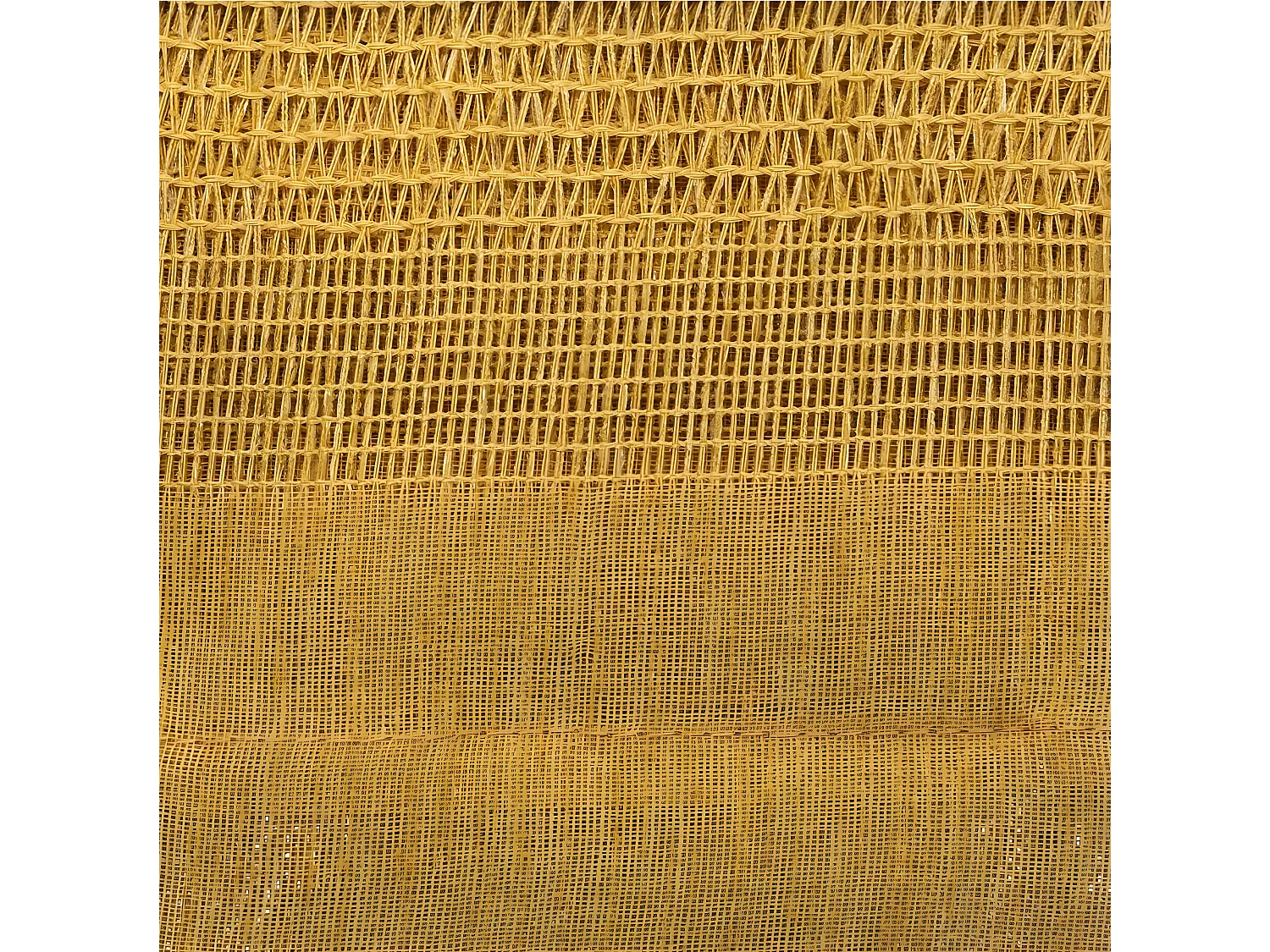 Voilage à œillets Ocre effet lin avec motifs ajourés 140 x 240 cm