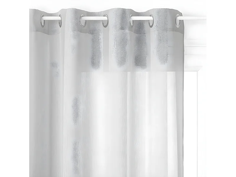 Voilage à œillets Gris motif  lignes verticales 140 x 240 cm
