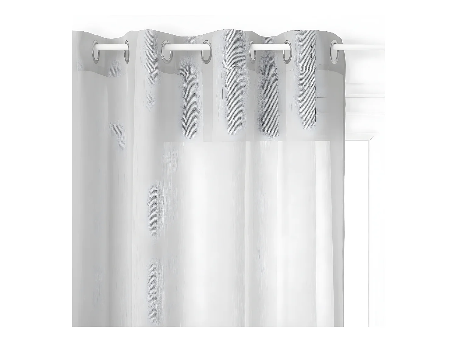 Voilage à œillets Gris motif  lignes verticales 140 x 240 cm