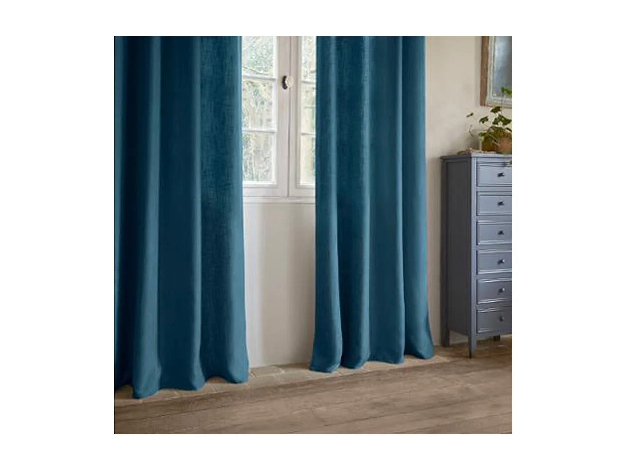 Rideau à œillets Bleu Canard 140 x 260 cm