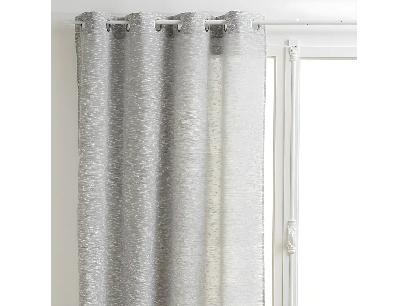 Rideau à œillets texturé Aska Gris 140 x 260 cm