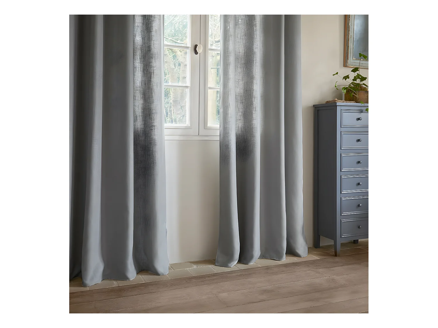 Rideau à œillets Gris 140 x 260 cm