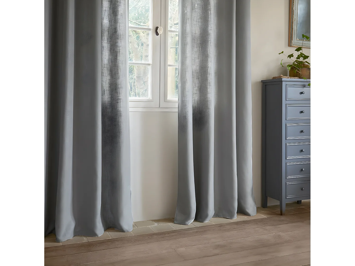 Rideau à œillets Gris 140 x 260 cm