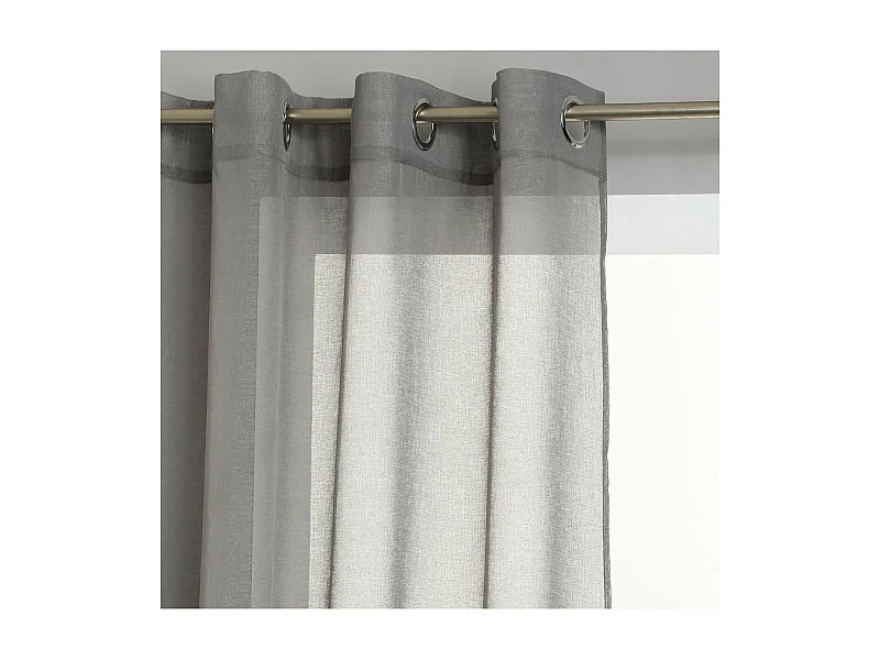 Voilage à œillets Etamine Gris 140 x 240 cm