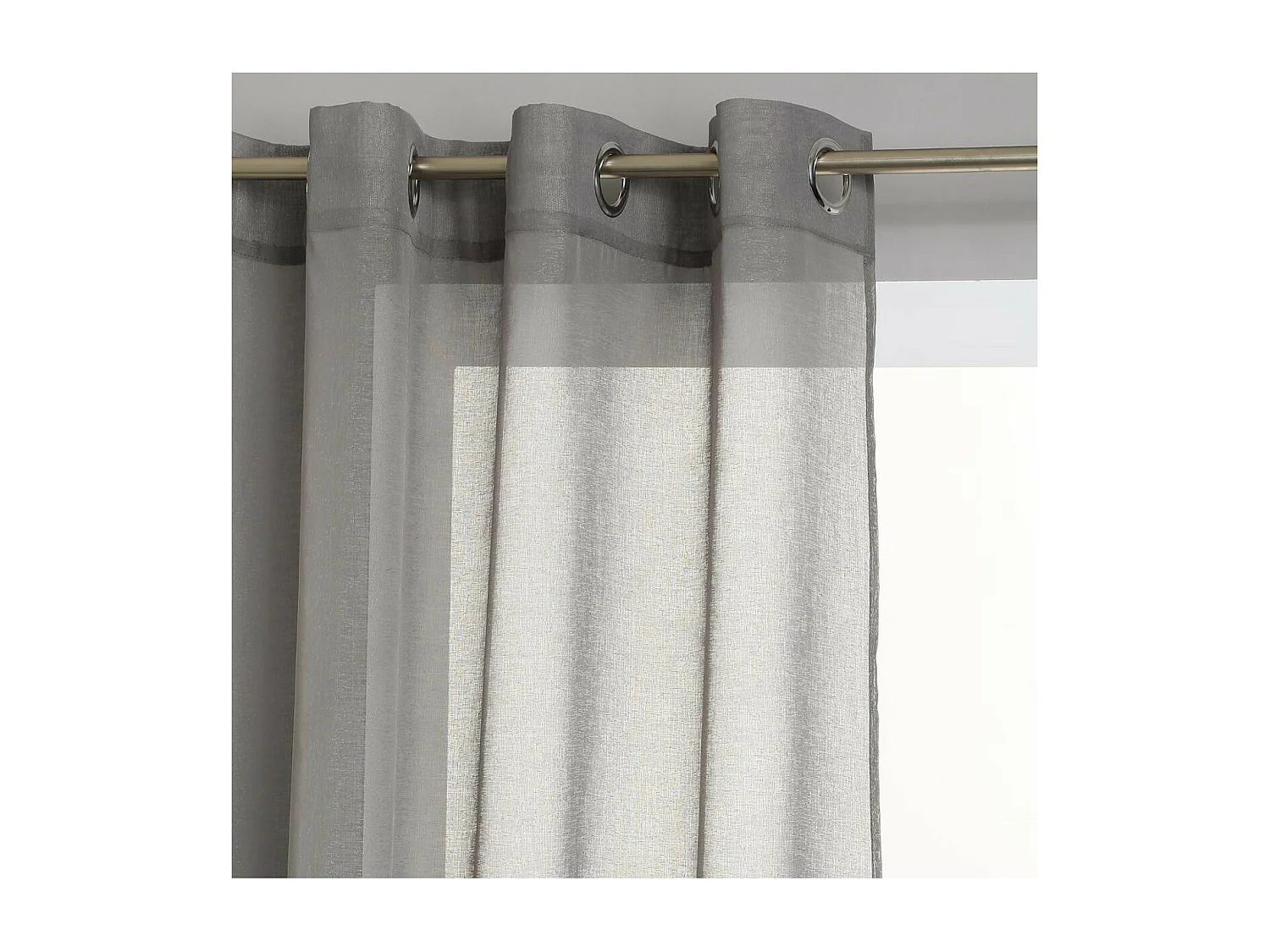 Voilage à œillets Etamine Gris 140 x 240 cm