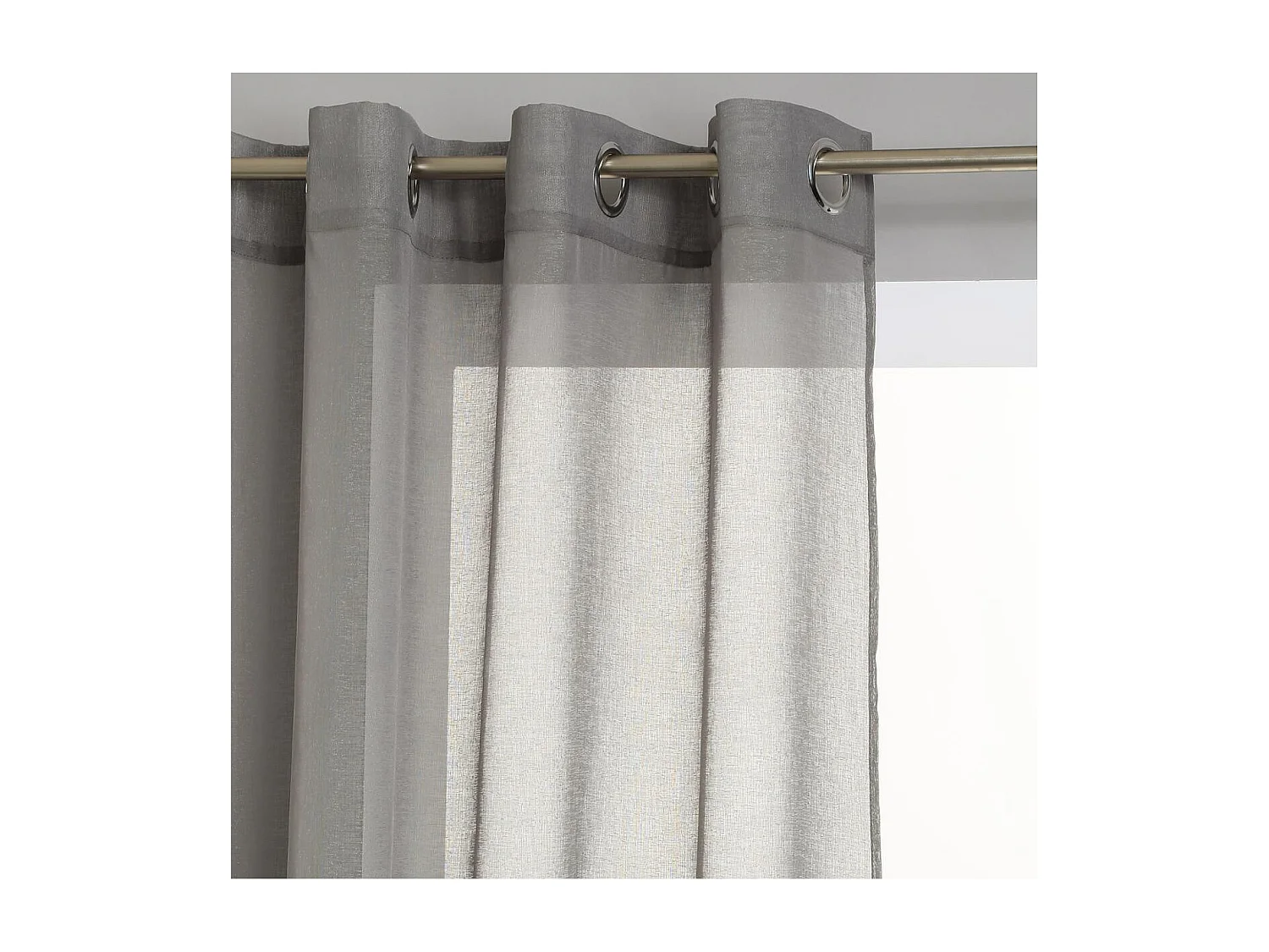 Voilage à œillets Etamine Gris 140 x 240 cm