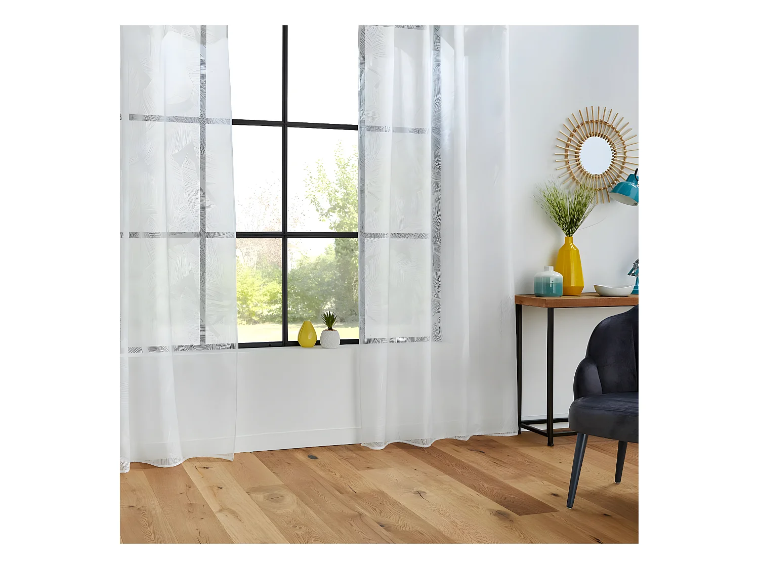 Cortina Atmosphera Tropical Poliéster Blanco (140 x 240 cm)