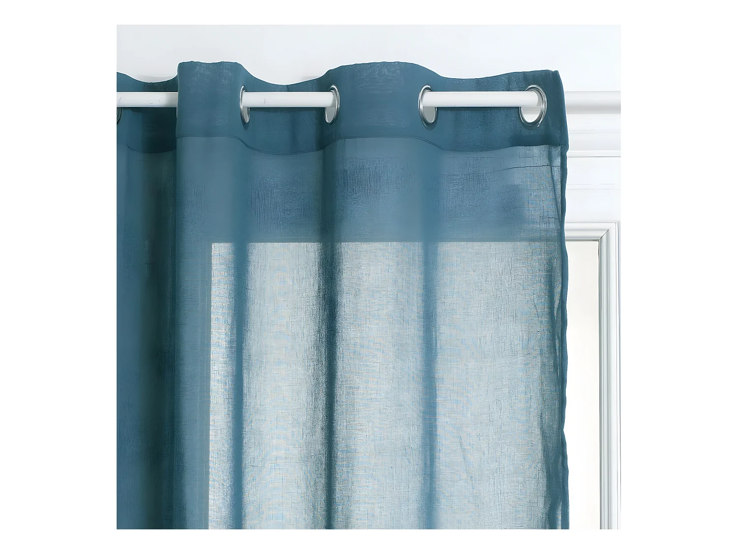 Voilage à œillets Ana Bleu Orage 140 x 240 cm