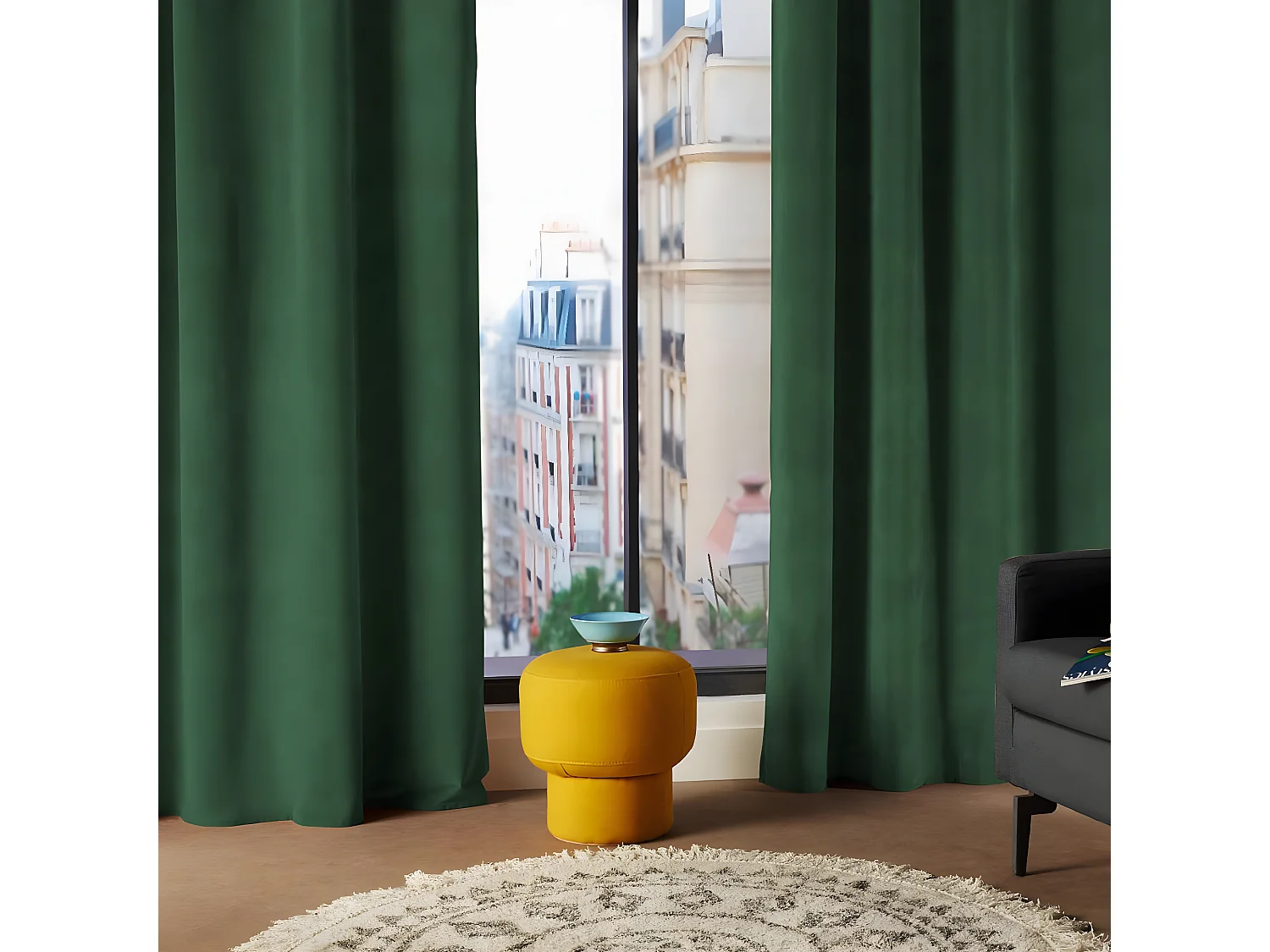 Samtvorhang mit gebürstetem Effekt