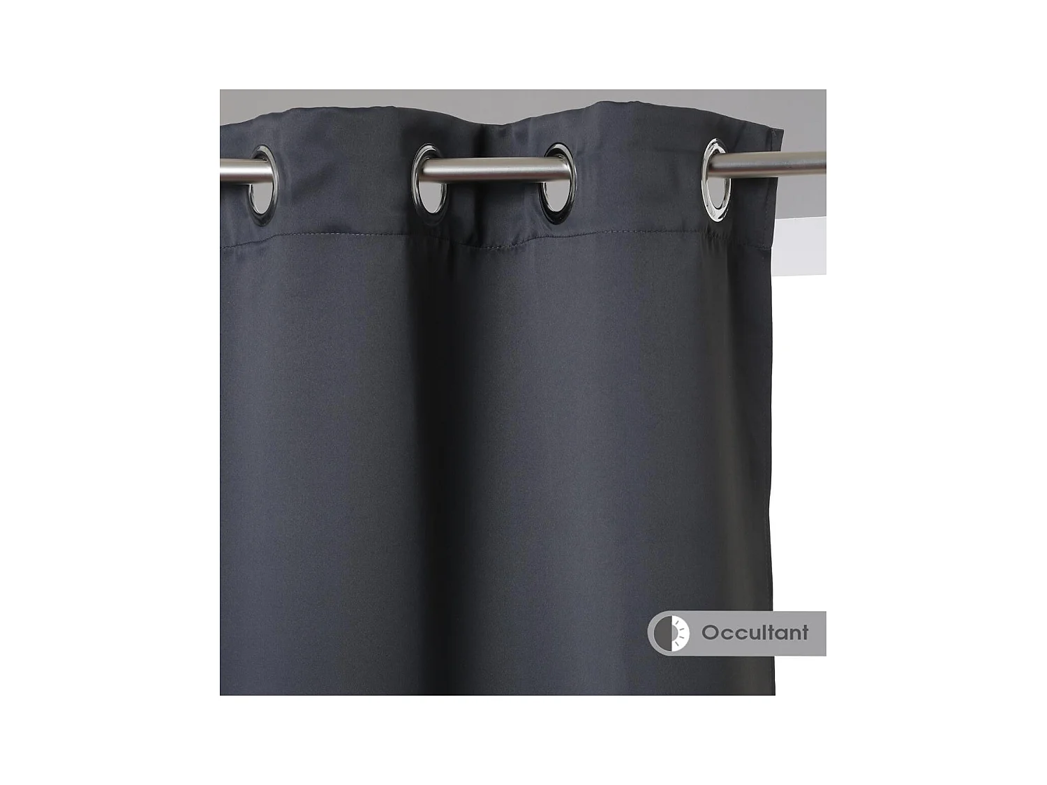 Lot de 2 Rideaux Occultants Gris foncé 135 x 240 cm