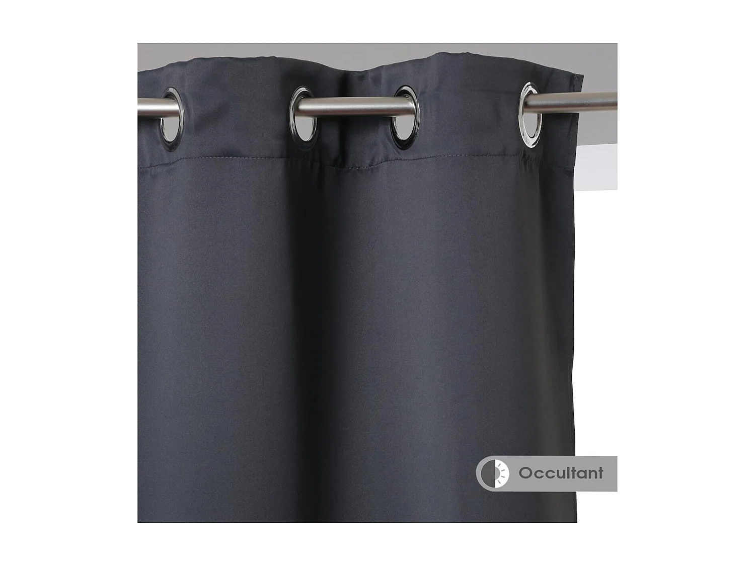 Lot de 2 Rideaux Occultants Gris foncé 135 x 240 cm