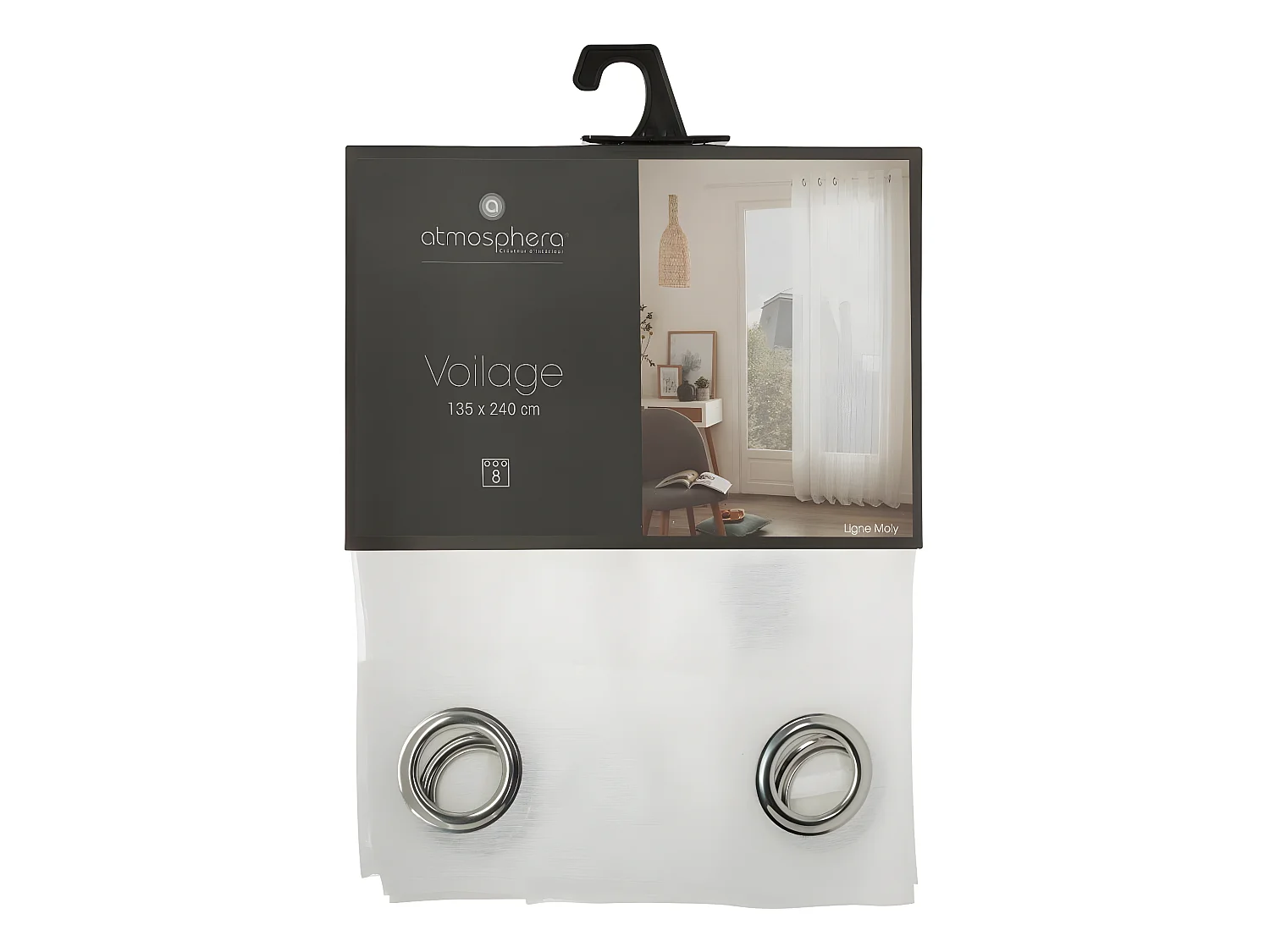 Voilage à œillets Blanc 135 x 240 cm