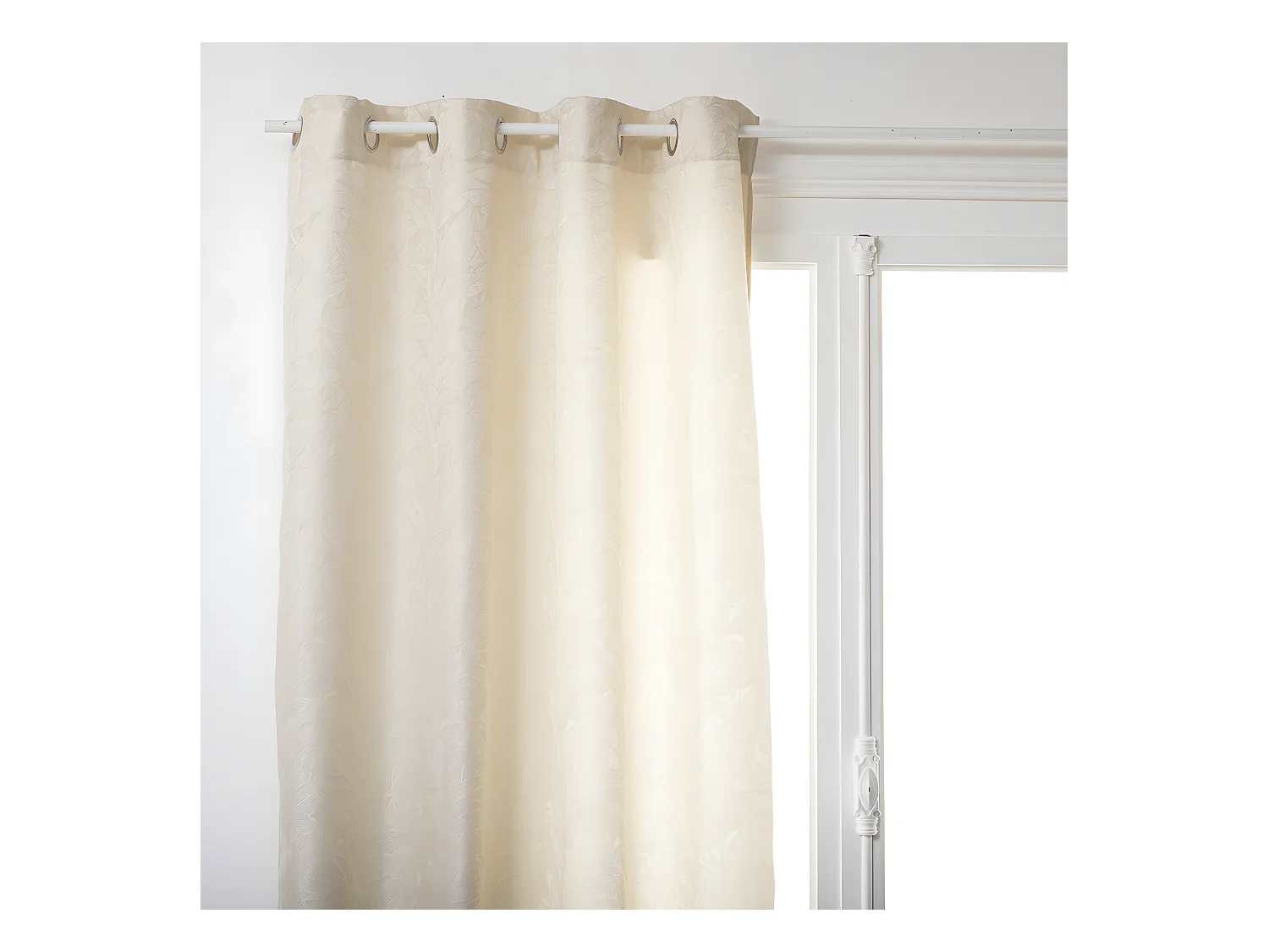 Rideau à œillets Ivoire motif jacquard 140 x 260 cm